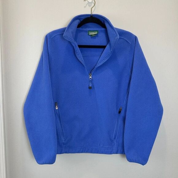 L.L. Bean 1/4 Zip Fleece Womens Pullover Size Small Sweatshirt Long Sleeve Blue - Picture 1 of 6